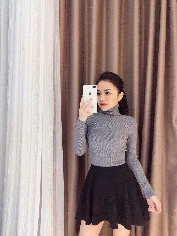 Áo len tăm CỔ LỌ chất mềm ấm, áo len nữ cao cổ