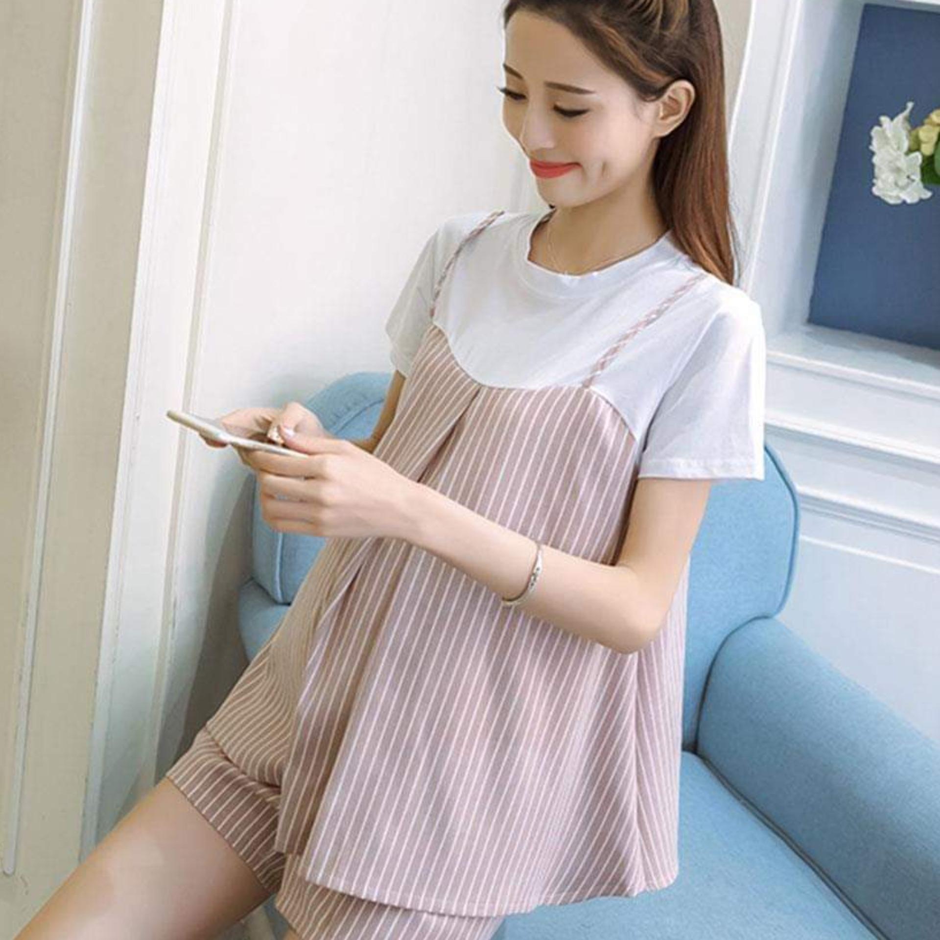 bộ đồ bầu mặc nhà kiểu dáng trẻ trung