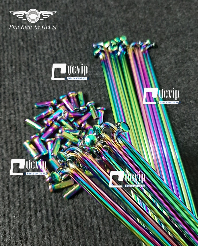 [HCM]Combo 2 Bộ Căm Titan 7 Màu (Trước Đĩa - Sau Đùm) 1.84 - 1.49 Gắn Xe Raider Satria Sirius Đẳng Cấp MS2983