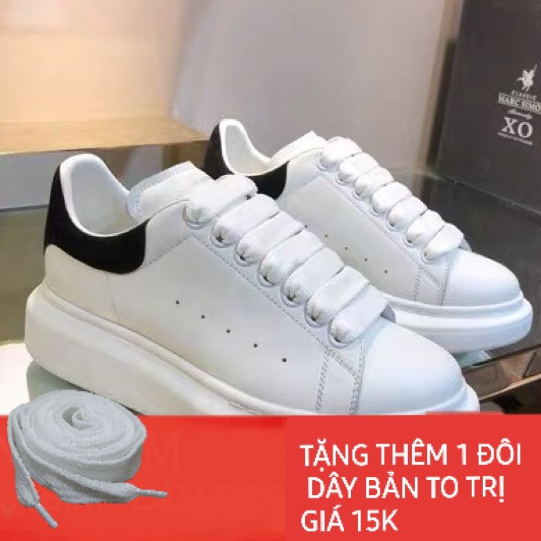 giày thể thao NAM VÀ NỮ MCCQ da trắng gót đen cực hot giá rẻ
