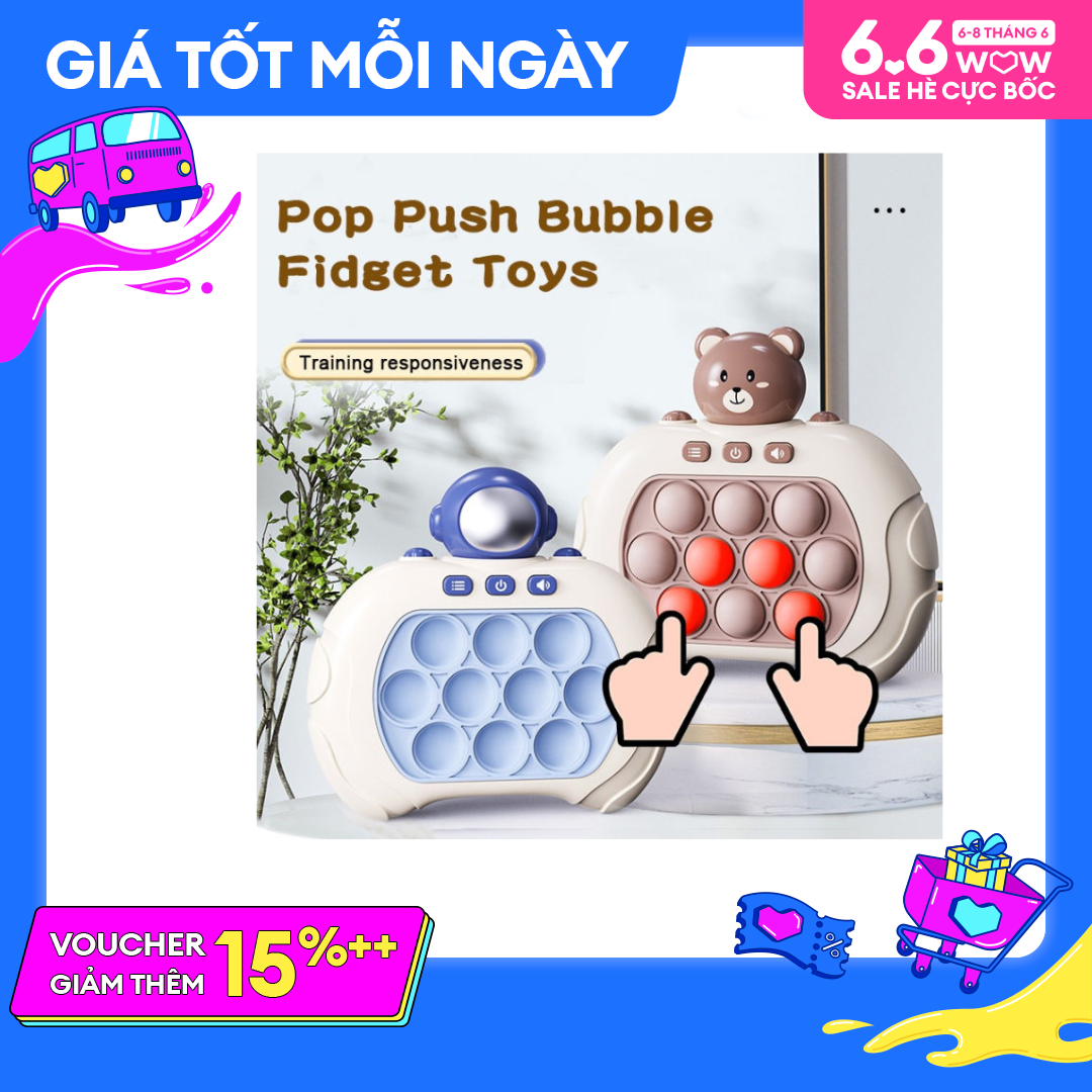 Pop it game điện tử xả stress theo nhạc Tiếng Anh – Đồ chơi Fidget Toy giải trí rèn luyện khả năng tập trung phản xạ