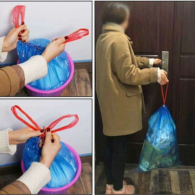 Cuộn Túi Nilon Đựng Rác Có Quai Rút.ĐTVM