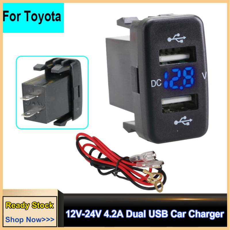 Bộ Sạc Xe Hơi BaiTao 12V-24V 4.2A Cổng USB Kép Ổ Cắm Vôn Kế Ổ Cắm Điện Cho Toyota