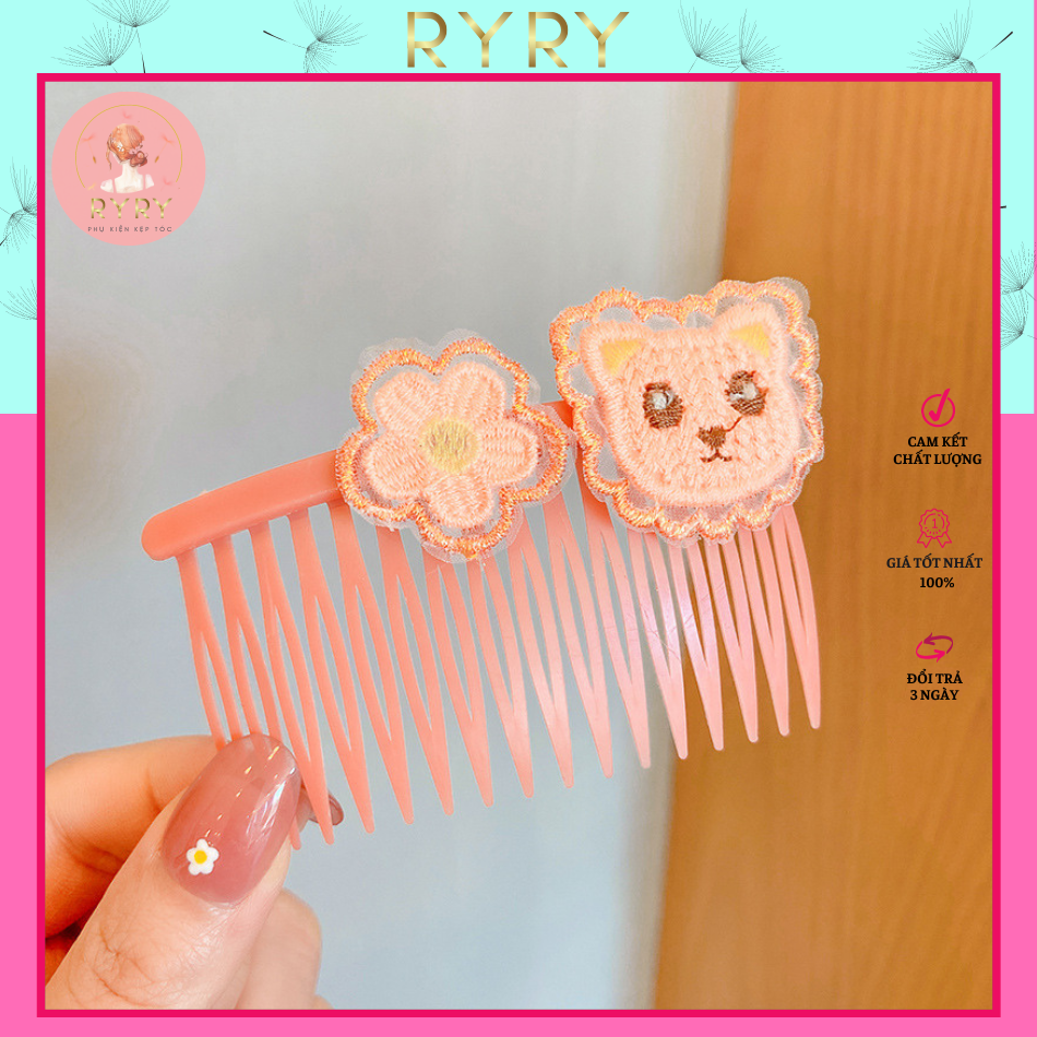 Xước tóc/kẹp tóc/ cài tóc mái hoạt hình màu sắc đáng yêu cho bé gái thiết kế dạng lược chải/ xược mái
