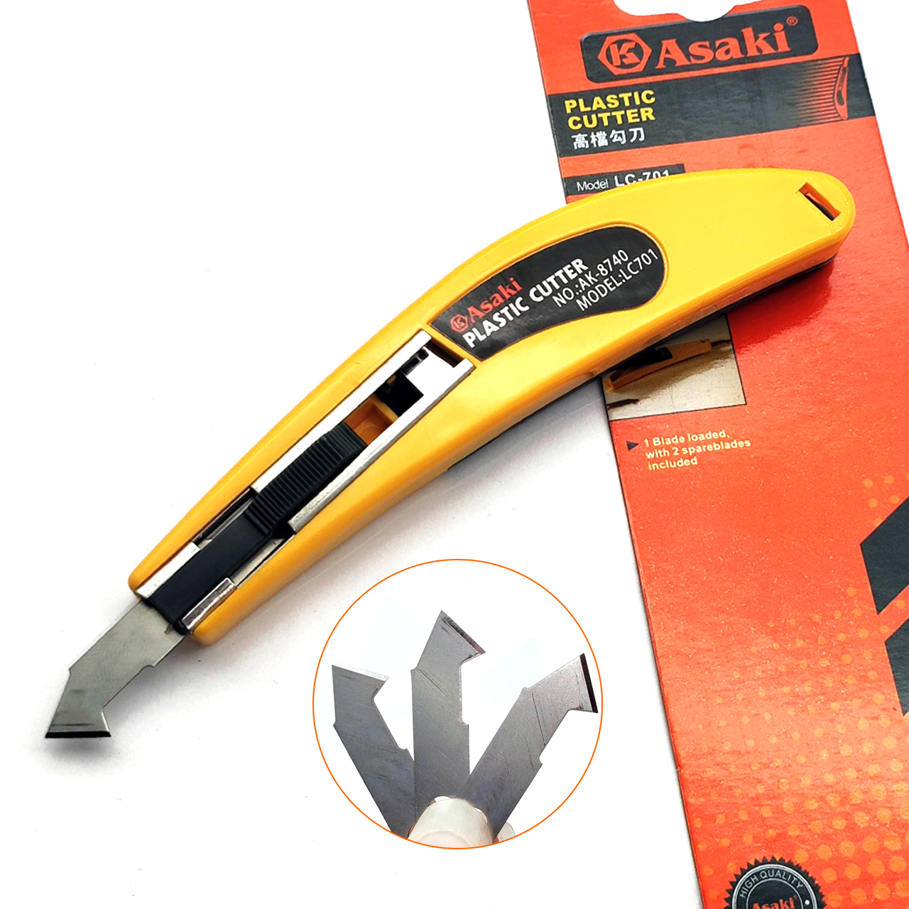 Dao cắt nhựa mica dạng lưỡi câu TẶNG 2 lưỡi dao / Hộp 10 lưỡi dao cắt mica dự phòng