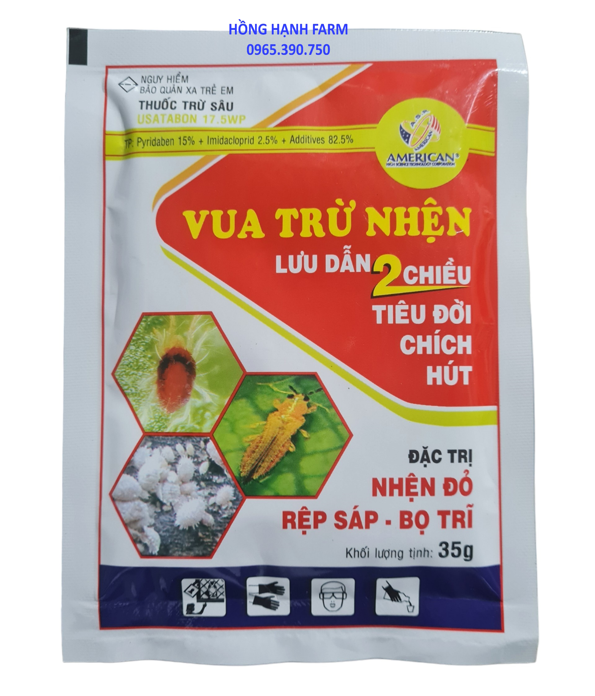 Vua trừ nhện - gói 35g - lưu dẫn 2 chiều - chuyên trừ nhện đỏ, bọ trĩ, rệp sáp