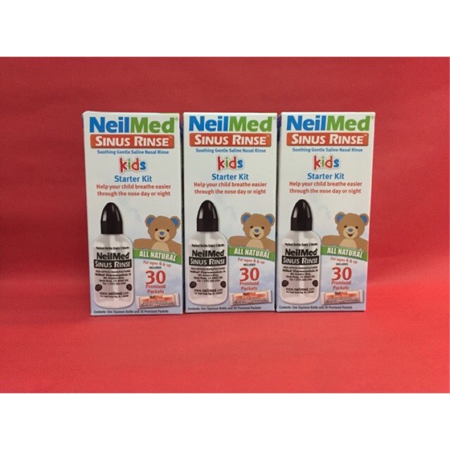 Bình rửa mũi NeilMed cho bé kèm 30/60 gói muối