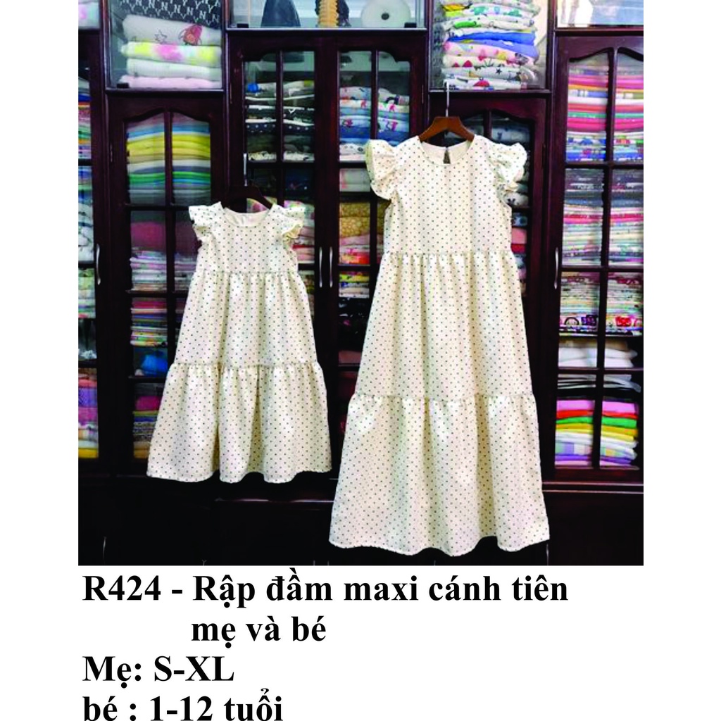 Rập giấy đầm cánh tiên cho bé mã R424