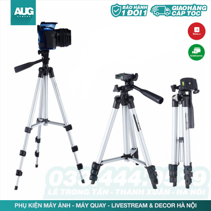 Gậy 3 chân chụp hình máy ảnh cao 1m, điện thoại Tripod Mini, chụp ảnh livetream, Chân đế điện thoại quay tiktok