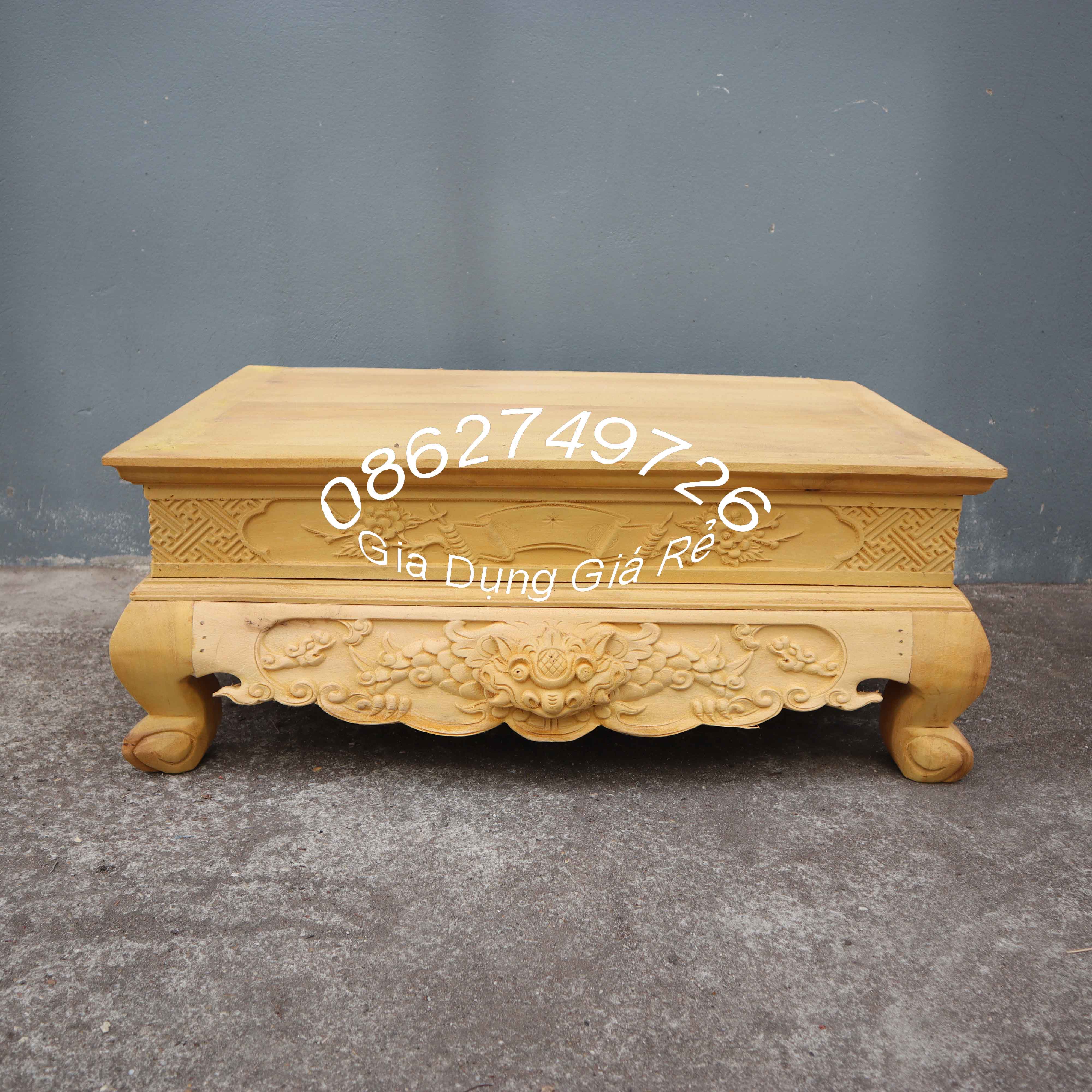 Bàn thờ mâm xà để đồ thờ cúng gỗ mít cao 23cm