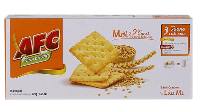 Bánh cracker dinh dưỡng AFC vị lúa mì hộp 200g