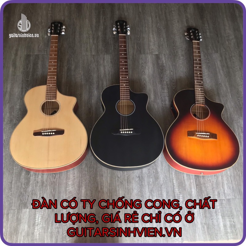 Đàn guitar acoustic SVA1 có ty có 3 màu - Chuyên tập chơi - Khuyến mãi 6 phụ kiện và capo chỉ 9k - Đàn gắn dây Alice và khóa si không rỉ - Bảo hành 12 tháng