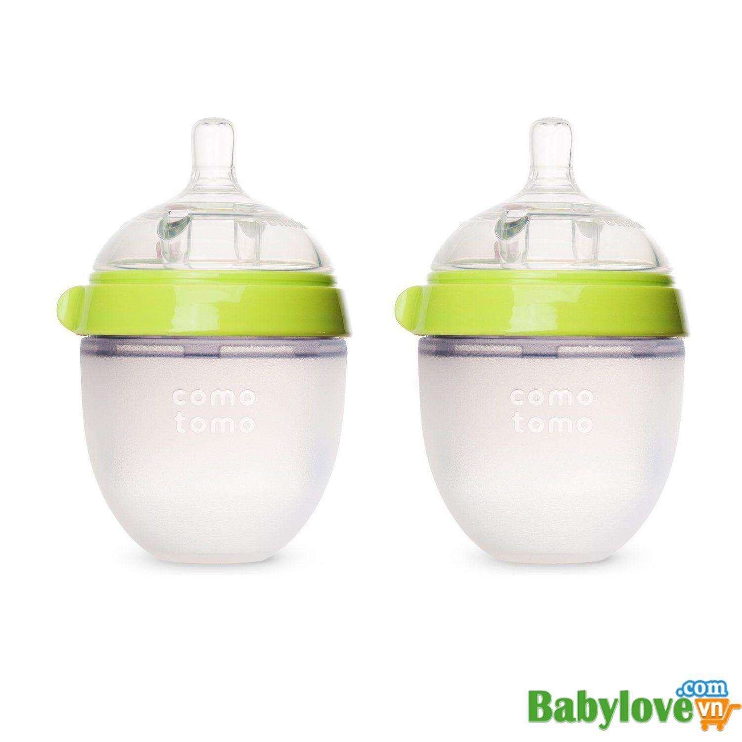 [HCM]Bình sữa COMOTOMO 150ml siêu mềm (xanh)