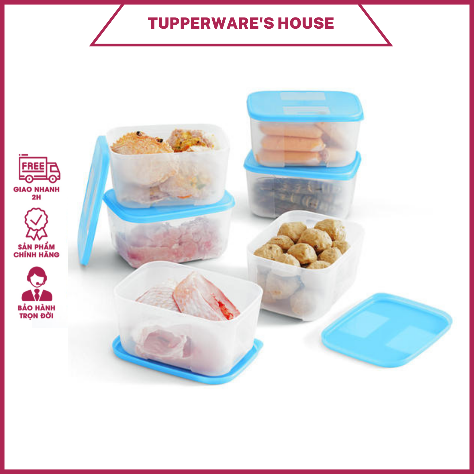 Bộ Hộp Trữ Đông Tupperware Freezermate 650ml (6 Hộp)