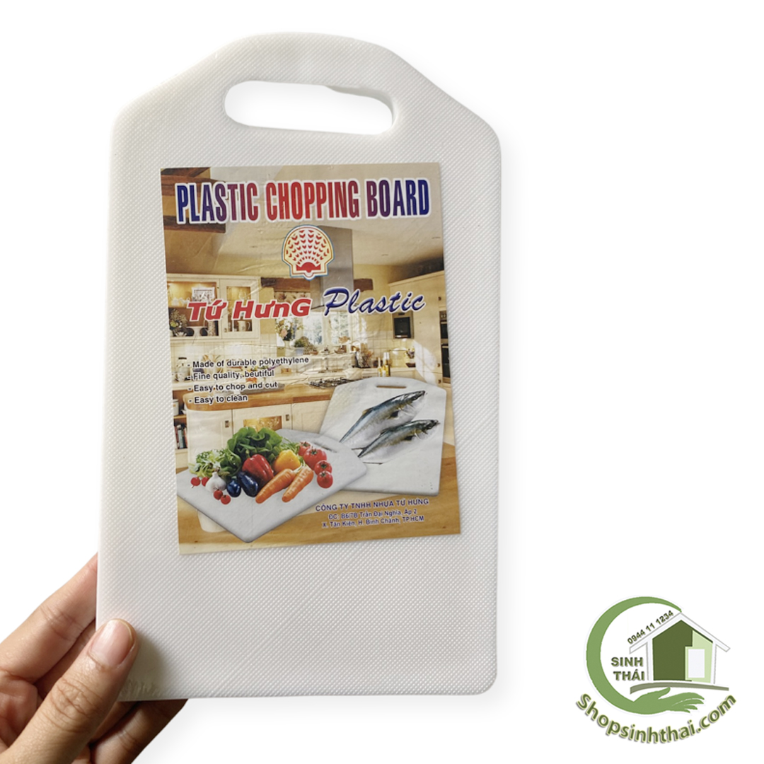 Thớt nhựa trắng vuông - Thớt chữ nhật size nhỏ 15cm x 25cm