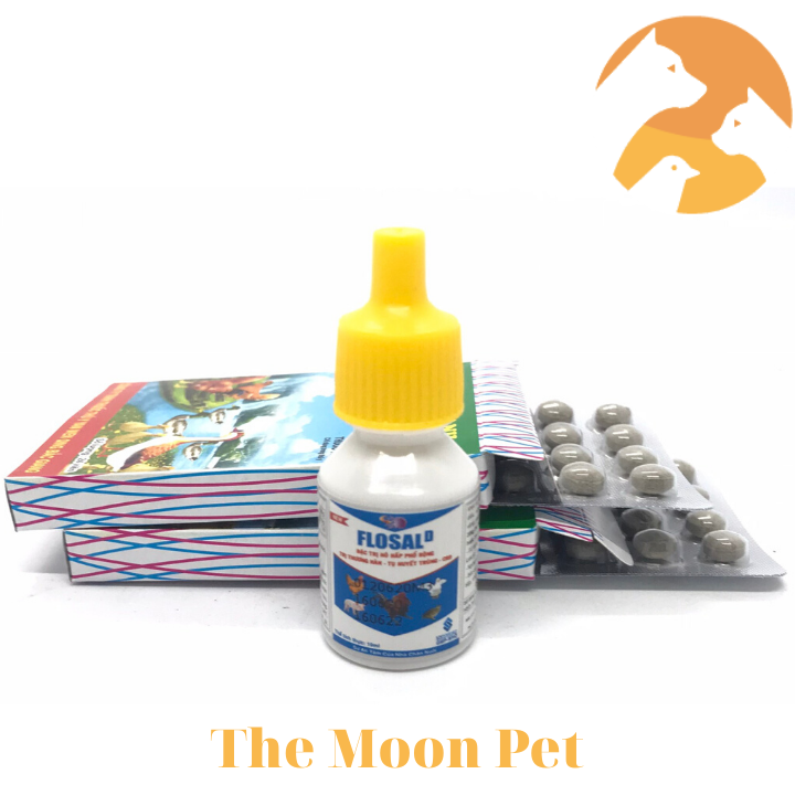 Combo 1 lọ Flosal + 2 vĩ Viêm Ôn Thanh Gà đá hô hấp, thương hàn, CRD, tiêu chảy, phân xanh phân trắng