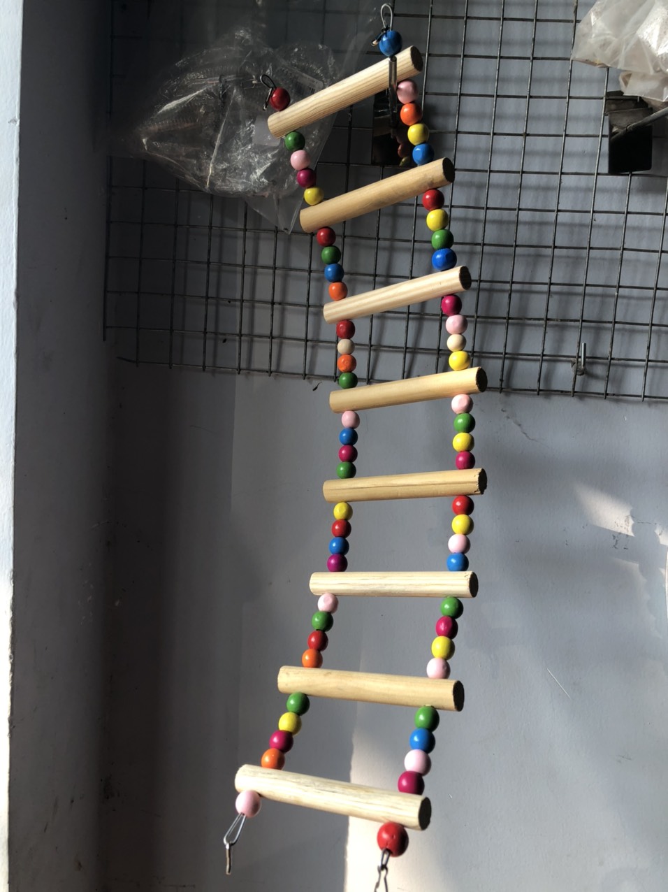 Thang gỗ treo lồng cho vẹt, hamster, sóc chơi