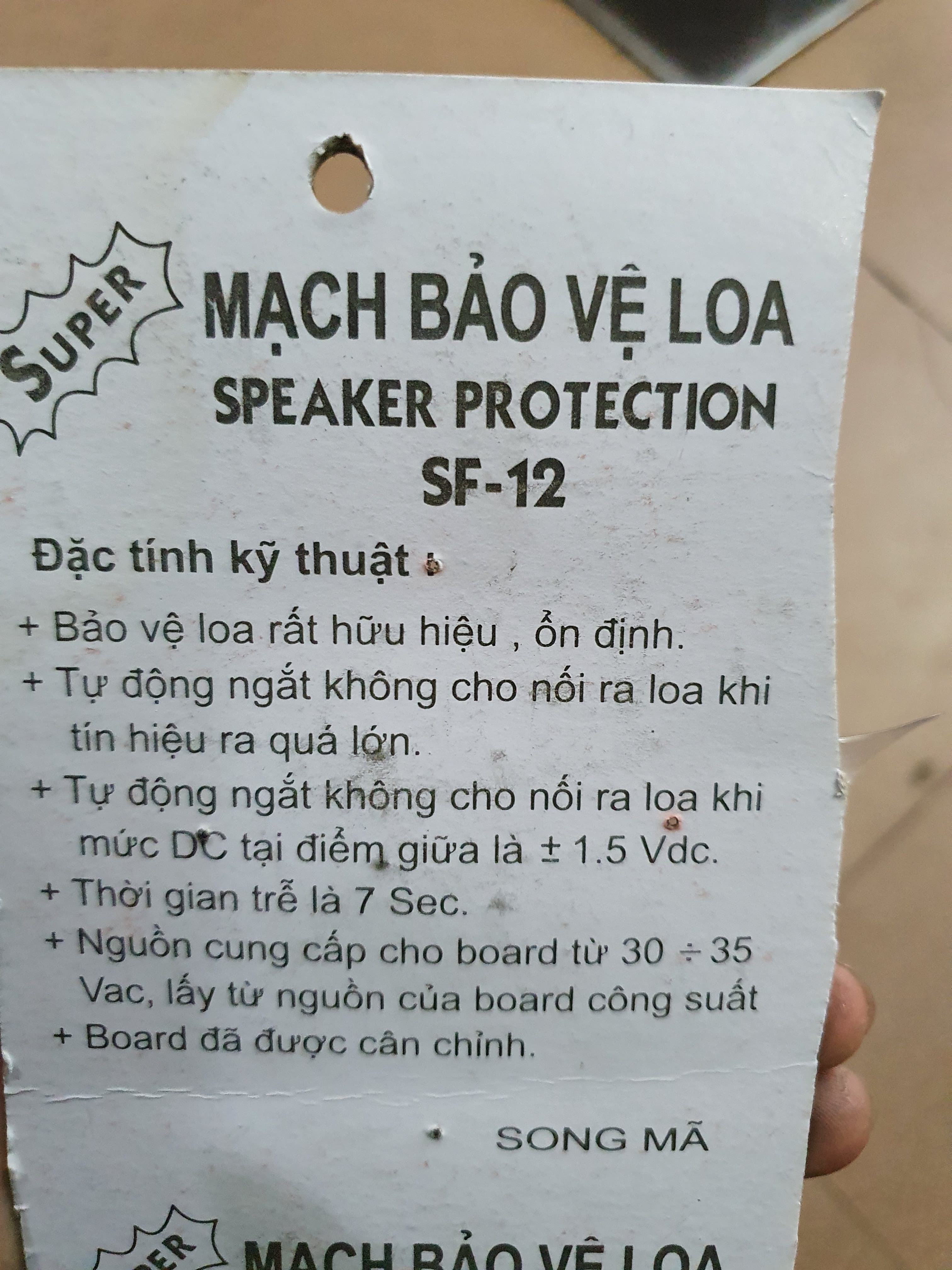 mạch bảo vệ loa