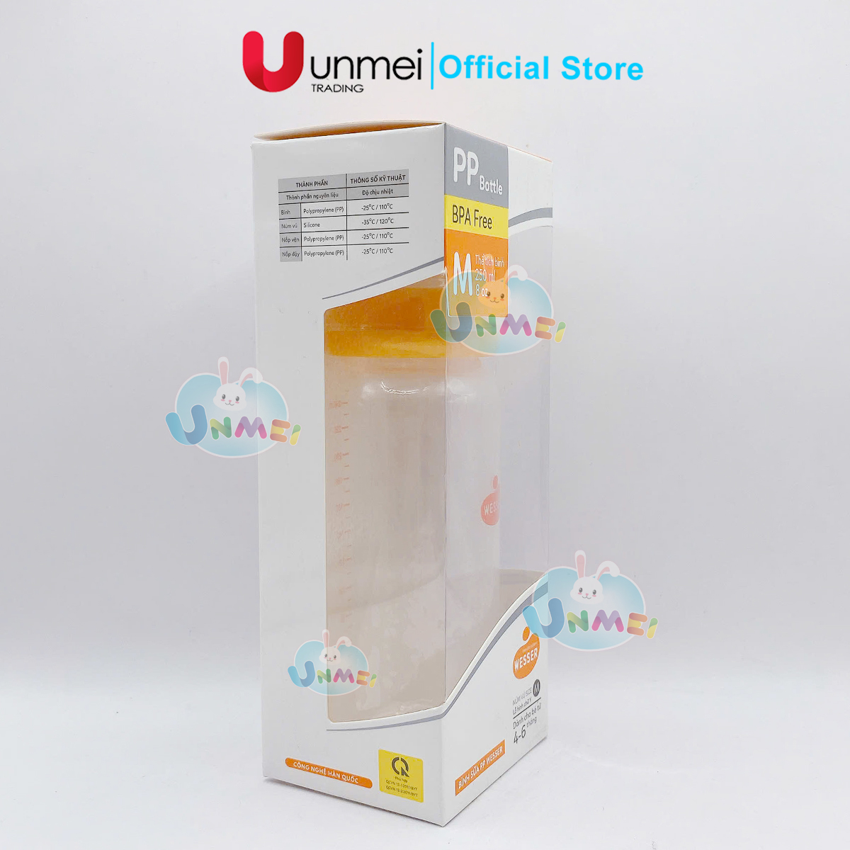 Bình sữa Wesser PP (cổ hẹp) 250ml