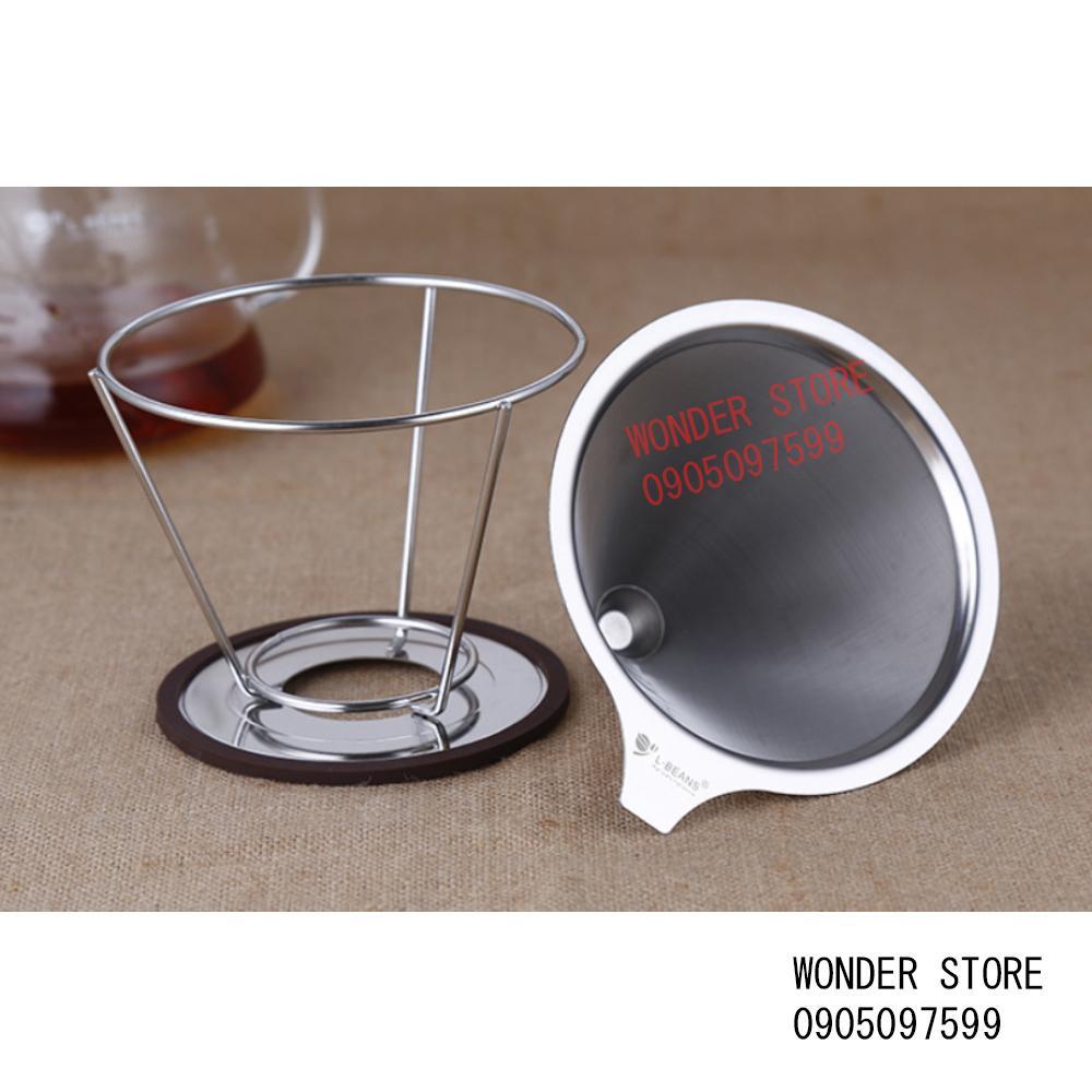 Bộ pha cà phê Drip V60 L-Beans Bình thùy tinh và Phễu lọc