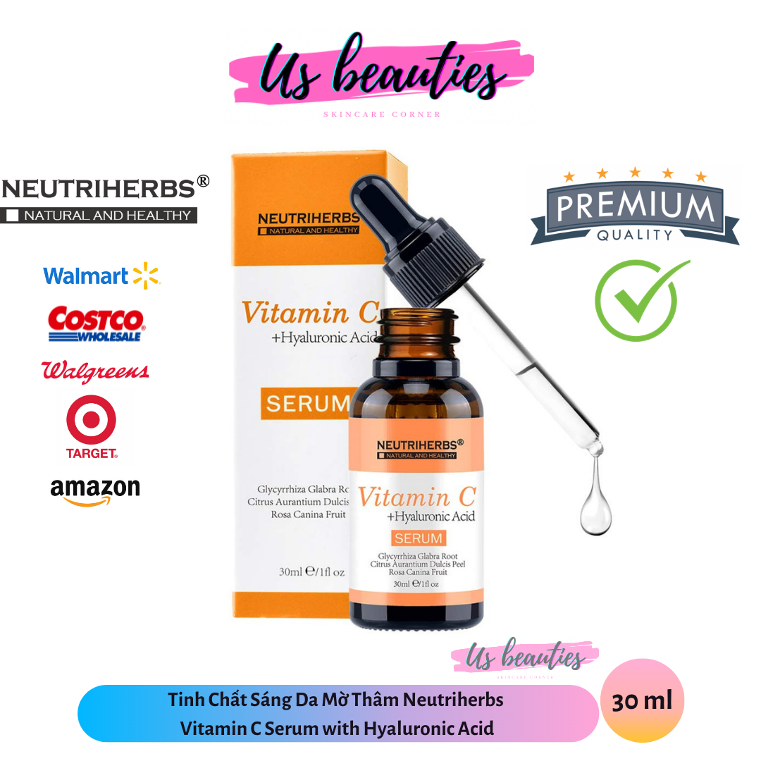 Tinh Chất Sáng Da Mờ Thâm Neutriherbs Vitamin C Serum with Hyaluronic Acid 30ml (US)