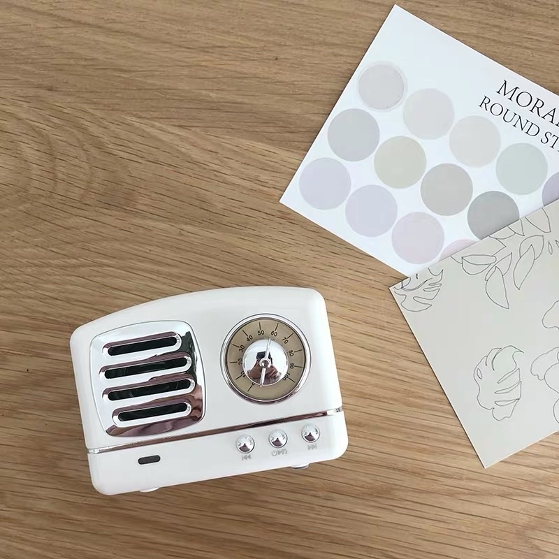 Loa Bluetooth Mini Vintage Phong Cách Retro (Ảnh Thật)