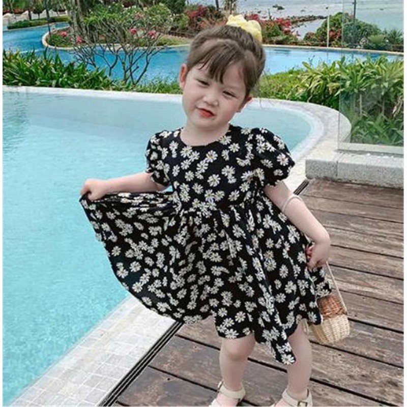 [HCM]Đầm Thô Hoa Cúc Cho Bé Gái