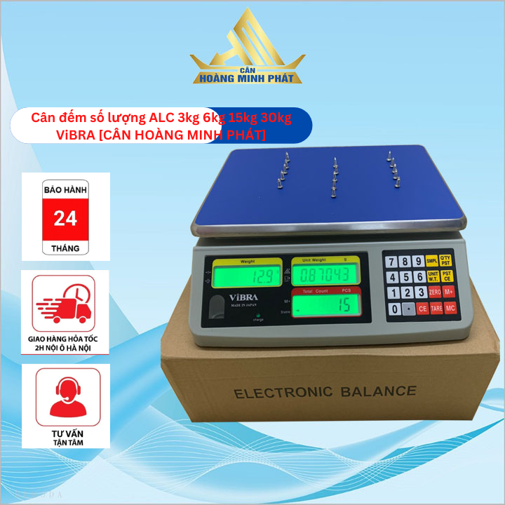 Cân Điện Tử Đếm Số Lượng ViBRA 3kg/0.1g, 6kg/0.2g, 15kg/0.5g, 30kg/1g ALC Nhật Bản - Bảo Hành 2 Năm [ CÂN HOÀNG MINH PHÁT ]
