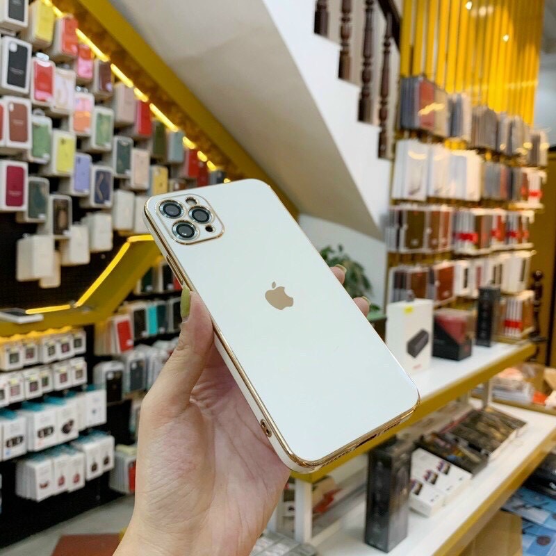 Ốp Táo Xi Viền Vuông Độ Iphone 12 Cao Cấp