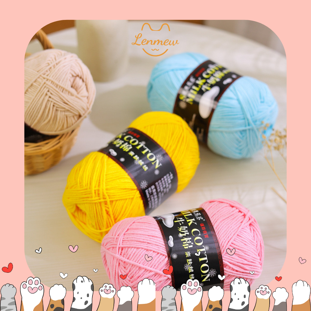 Len Milk Cotton 125G (Loại 1) (Bảng Màu 01 - 50)