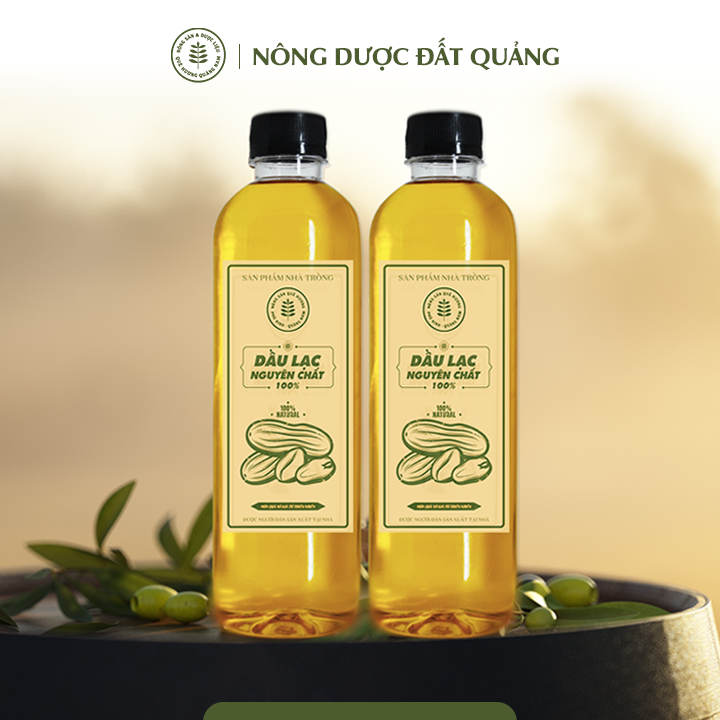 [Dầu ăn Organic] Dầu đậu phộng nguyên chất QUẢNG NAM sạch nhà trồng | Peanut oil | 500ml