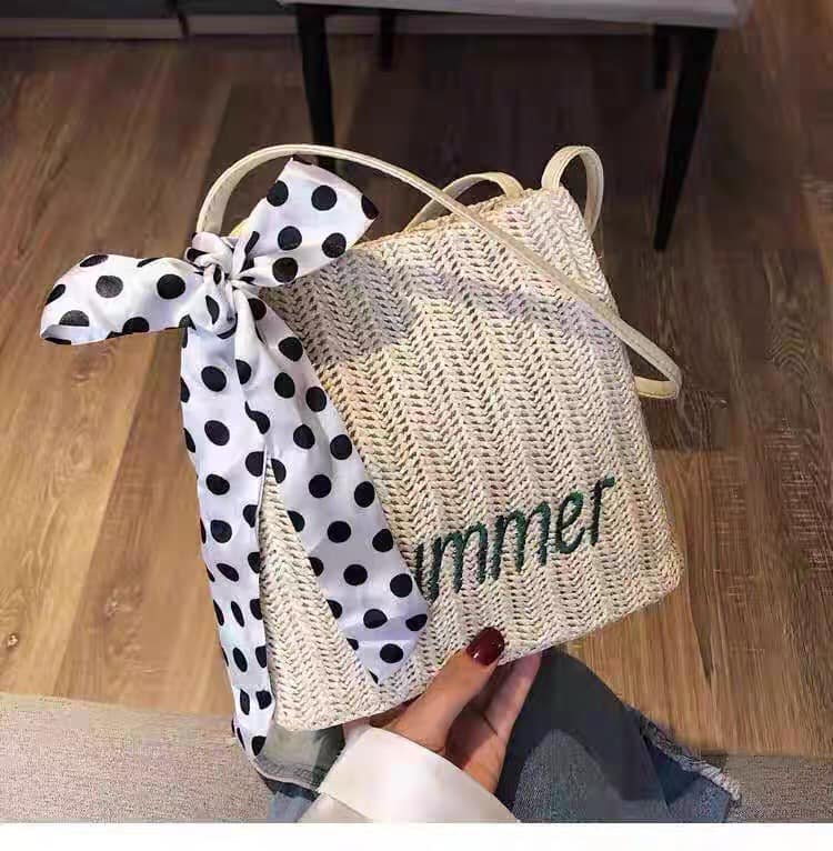 Túi cói SUMMER phong cách vintage siêu hót