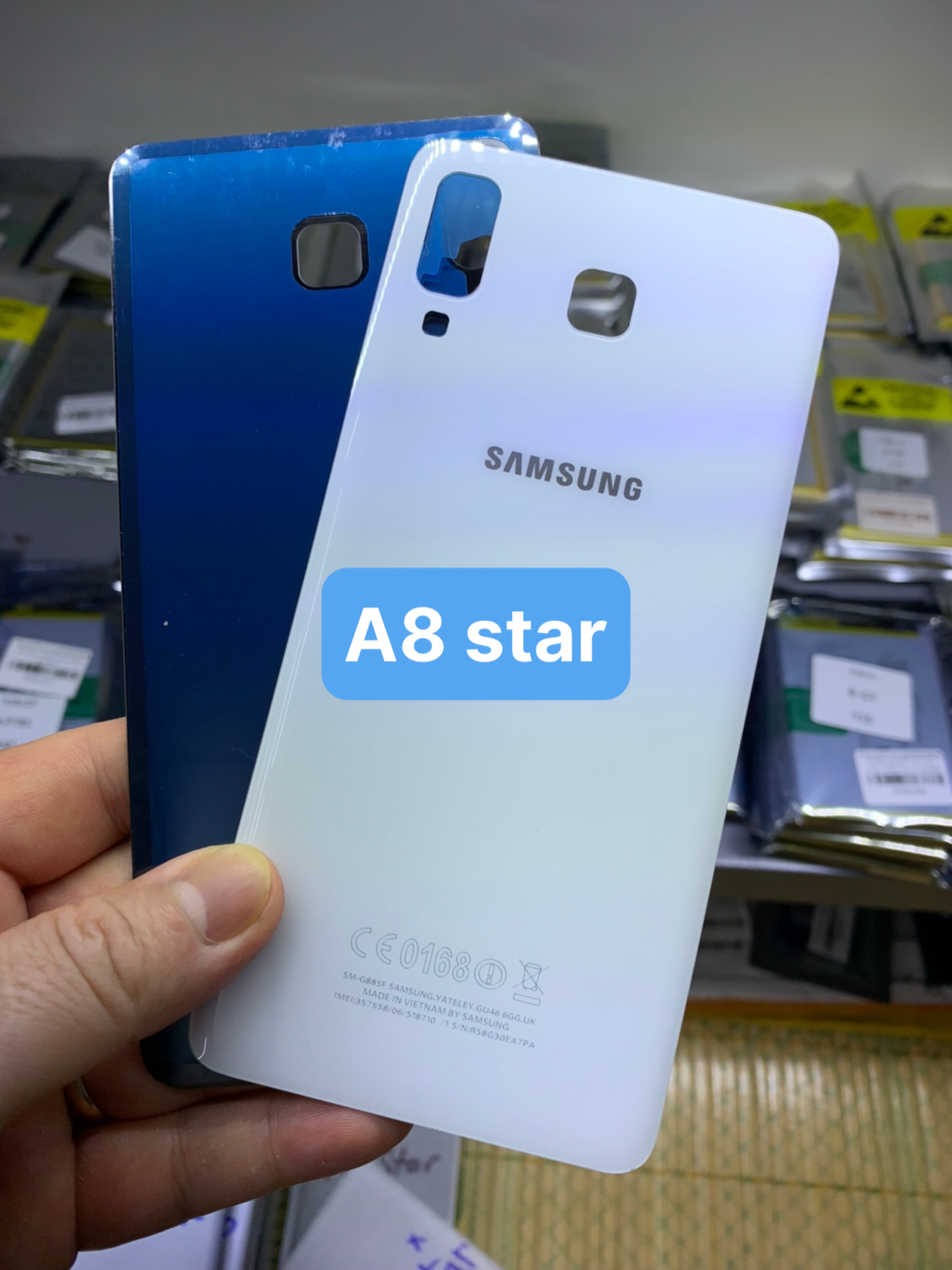 Lưng zin samsung A8 - Star / Lưng sẵn keo chỉ việc dán