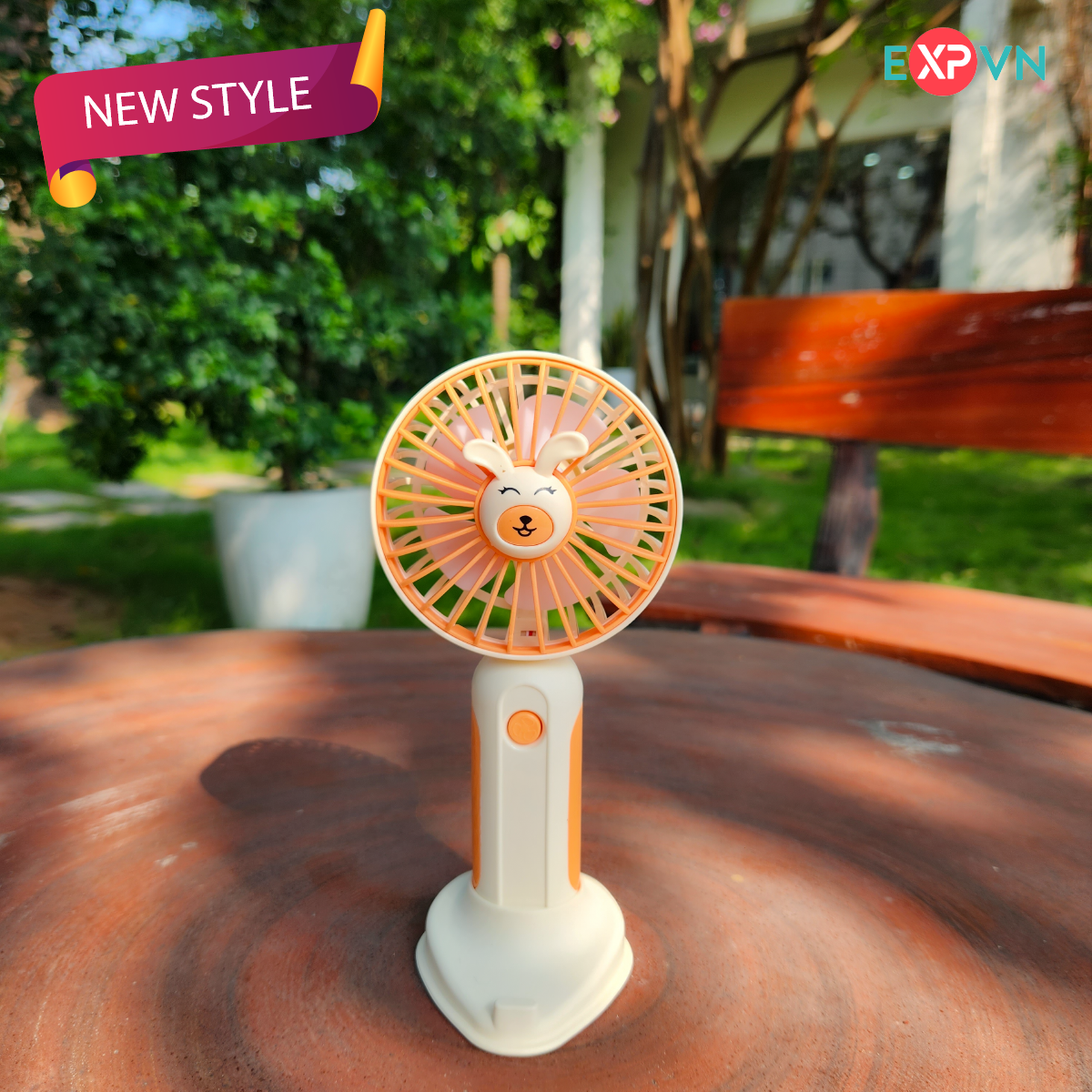 Quạt cầm tay Lovely Mini Fan phong cách dễ thương EXPVN Quạt tích điện có  đế để điện thoại | Lazada.vn