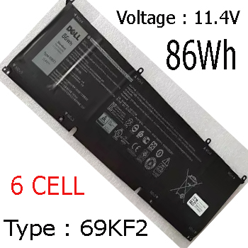 Pin dell ZIN Genuine 86WH 69KF2 Battery For Dell XPS 15 9500 Alien M15 M17
