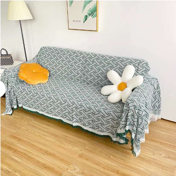 TH Phủ sofa/Thảm trải sofa/thảm trải sàn vải Sợi Cotton & Lanh Morandi