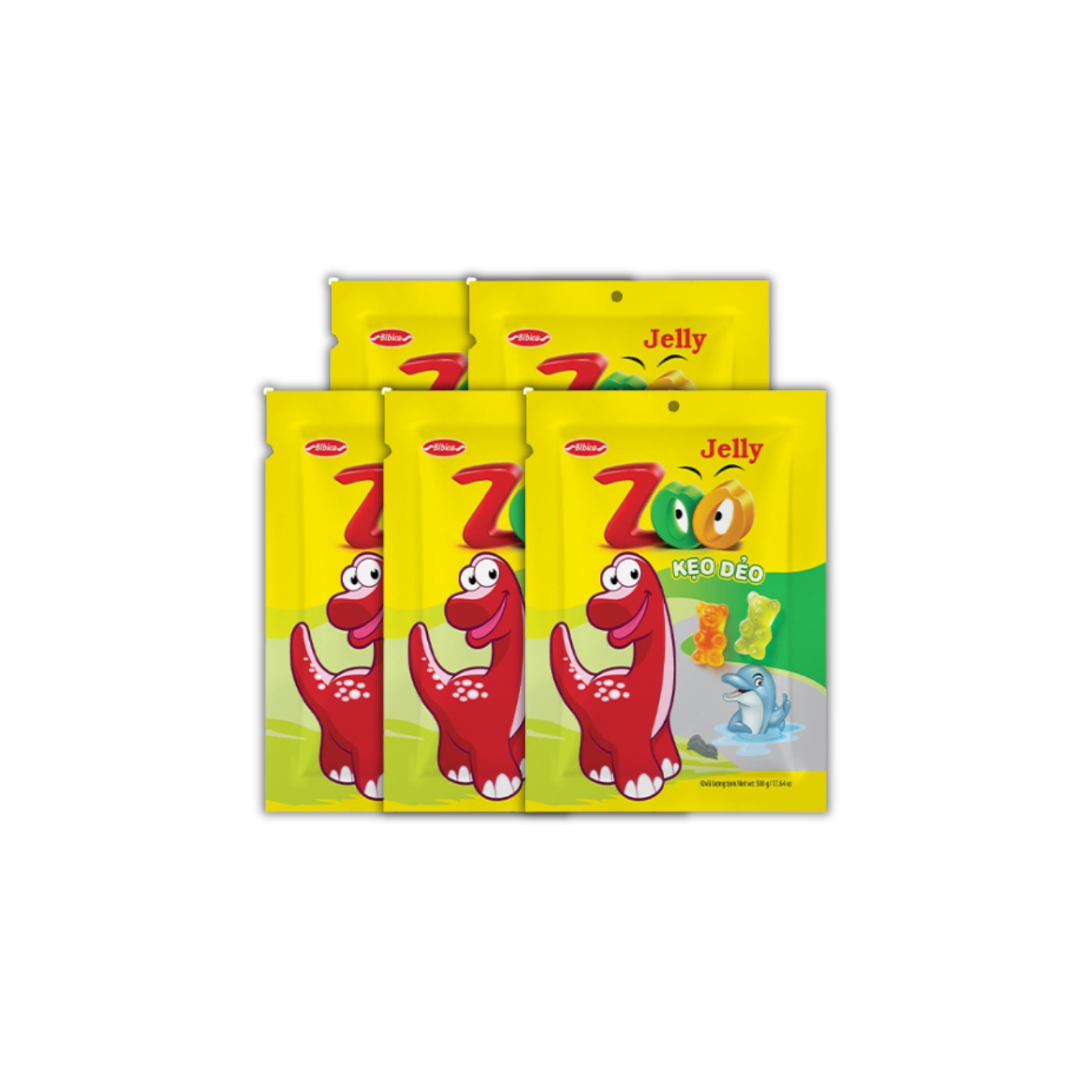 Combo 5 Kẹo Zoo Áo Dầu Bibica 500g