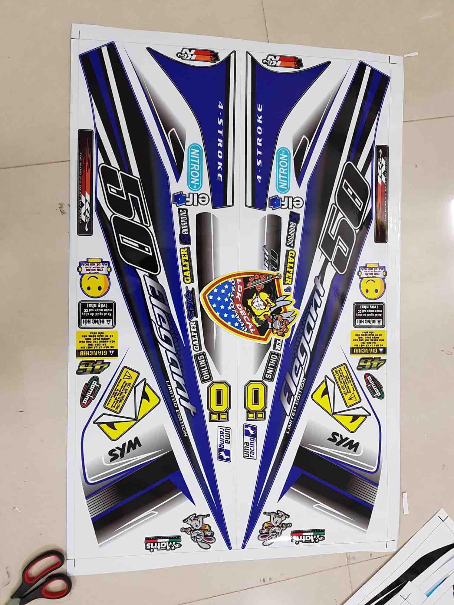 [ QUÍ KHÁCH VUI LÒNG MANG TEM RA TIỆM CHO THỢ DÁN] TEM RỜI elegant 50 trắng xanh mẫu zin