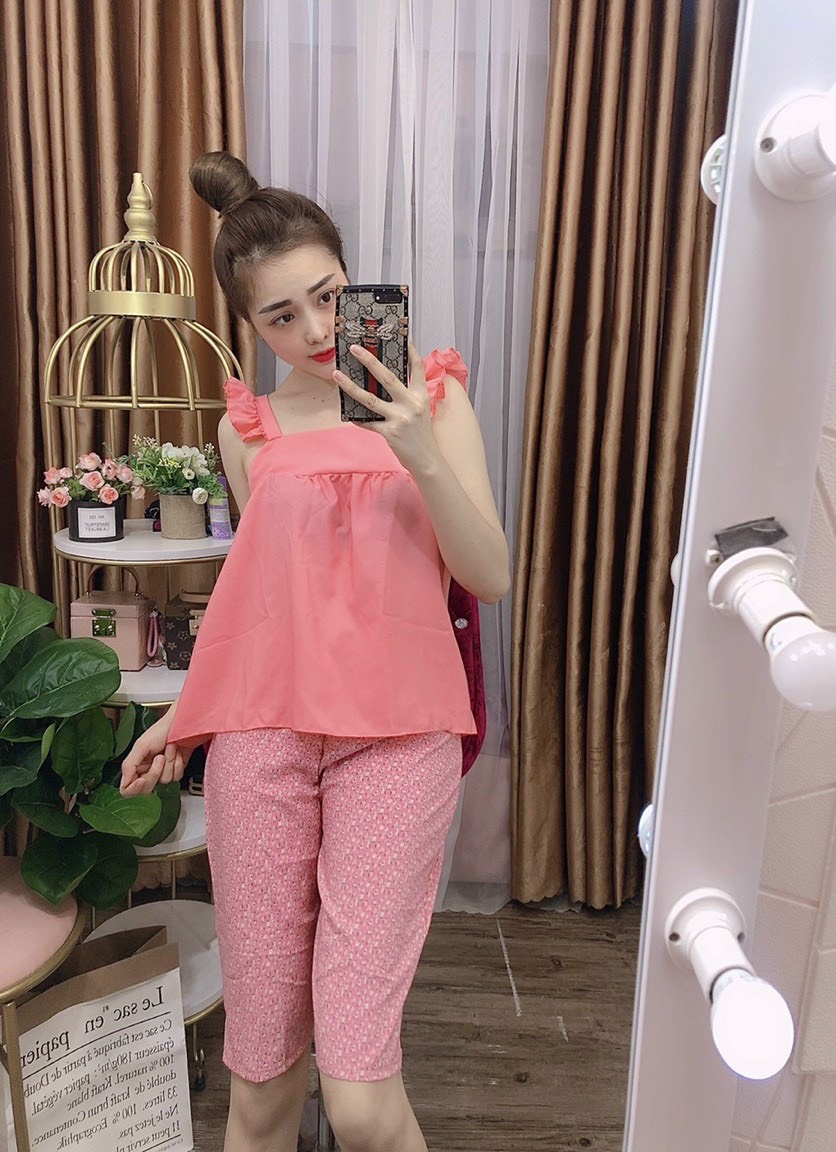 Set Đồ Lửng Bông Áo Trơn Kate Lụa Mềm Đẹp Dưới 49kg