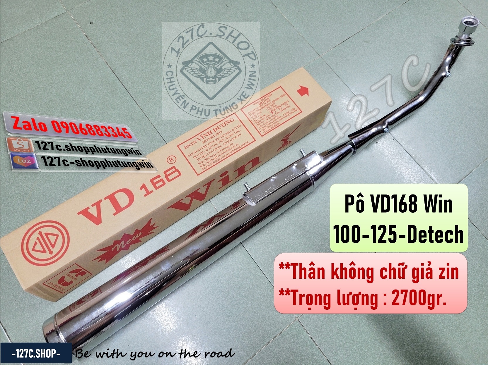 [HCM] Pô VD168 Win 100 Win 125 Win Detech (Thân không chữ giả zin)