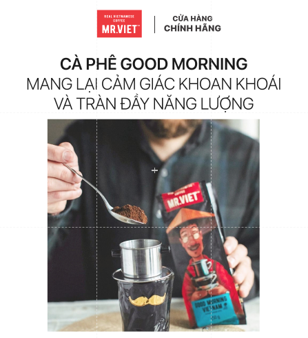 50 Packages of Good Morning Coffee - Brand Mr.Viet (Mr.Viet Good Morning Vietnam - Ground Coffee & Beans Coffee)