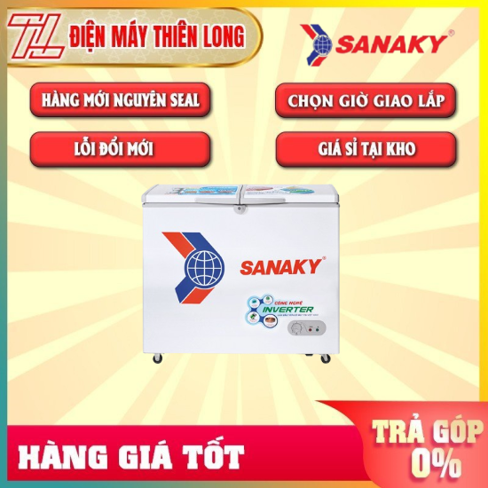 Tủ đông sanaky inverter 208l vh-2599a3 - trả góp 0% - giao toàn quốc - ngoài hcm tính phí