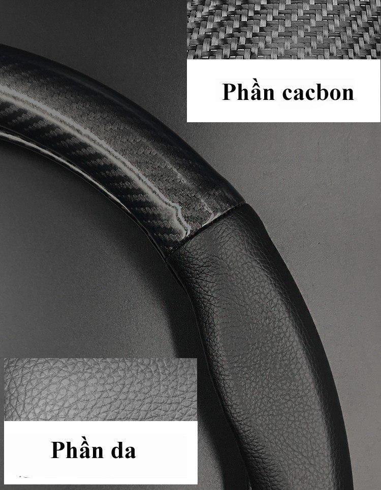 Bọc vô lăng HYUNDAI sợi CACBON cao cấp Size 38CM