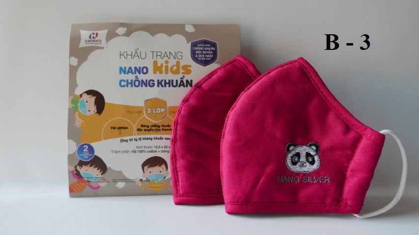 Combo 2 khấu trang Nano bạc kháng khuẩn trẻ em