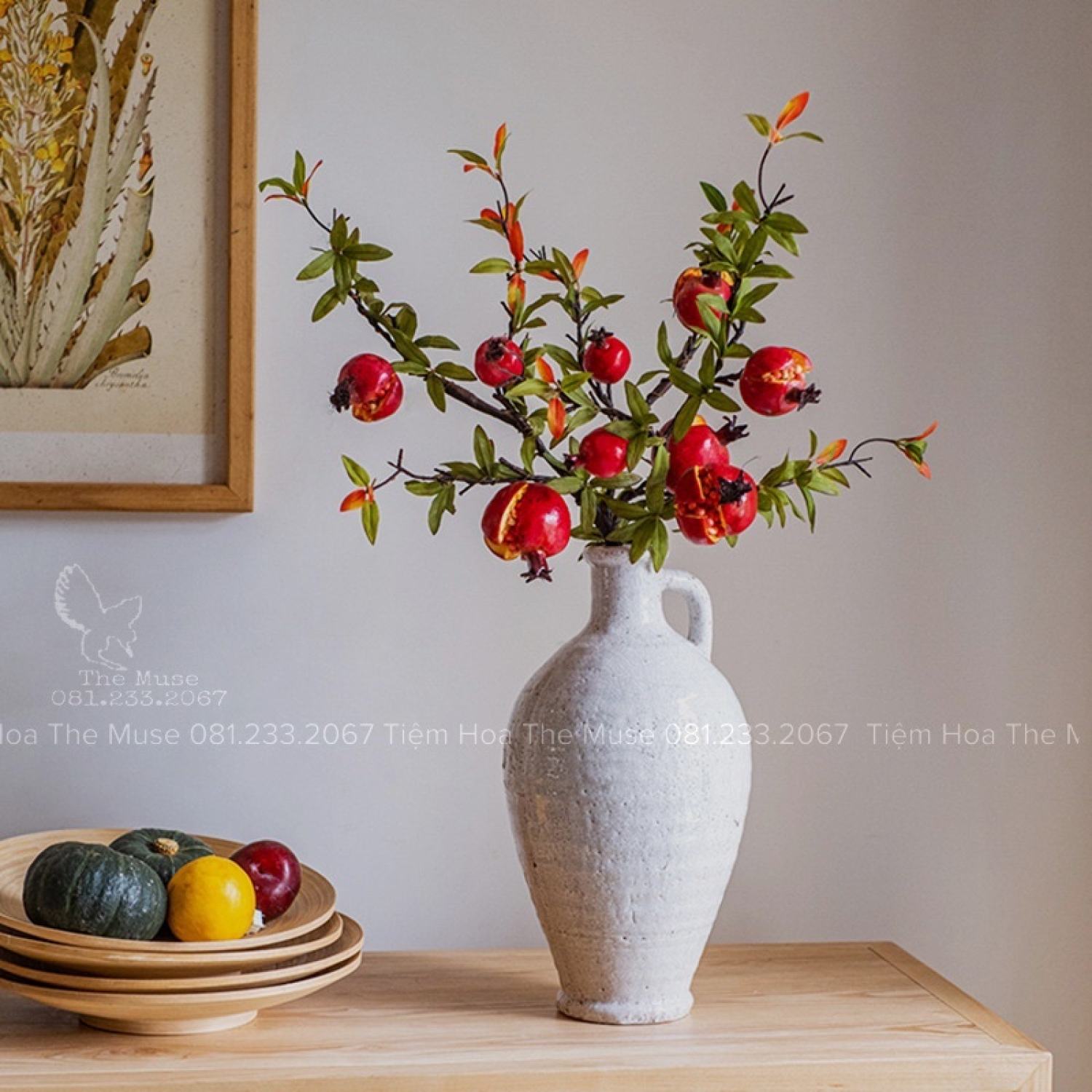 Nhánh Lựu Nứt 3Q - Decor Phong Cách Cổ Điển