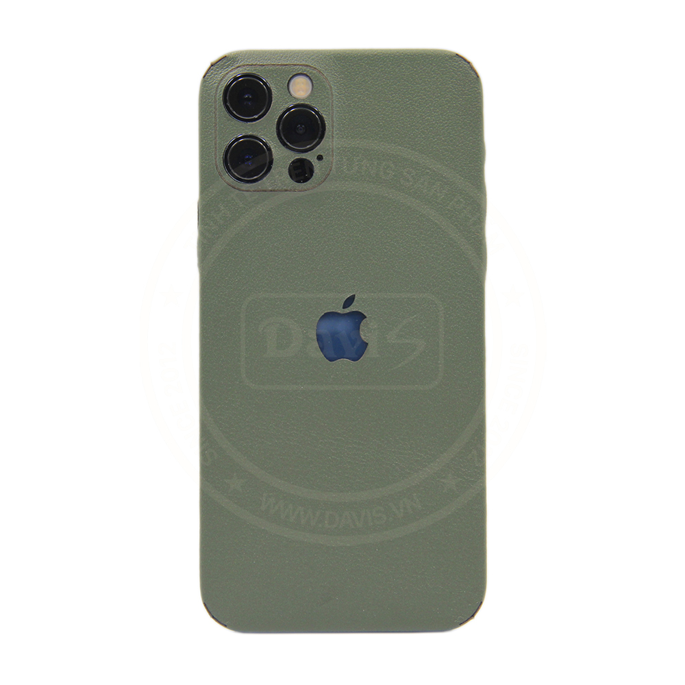 Dán da full viền iphone 12 Pro Max, làm từ da thật cao cấp - Chính hãng Davis