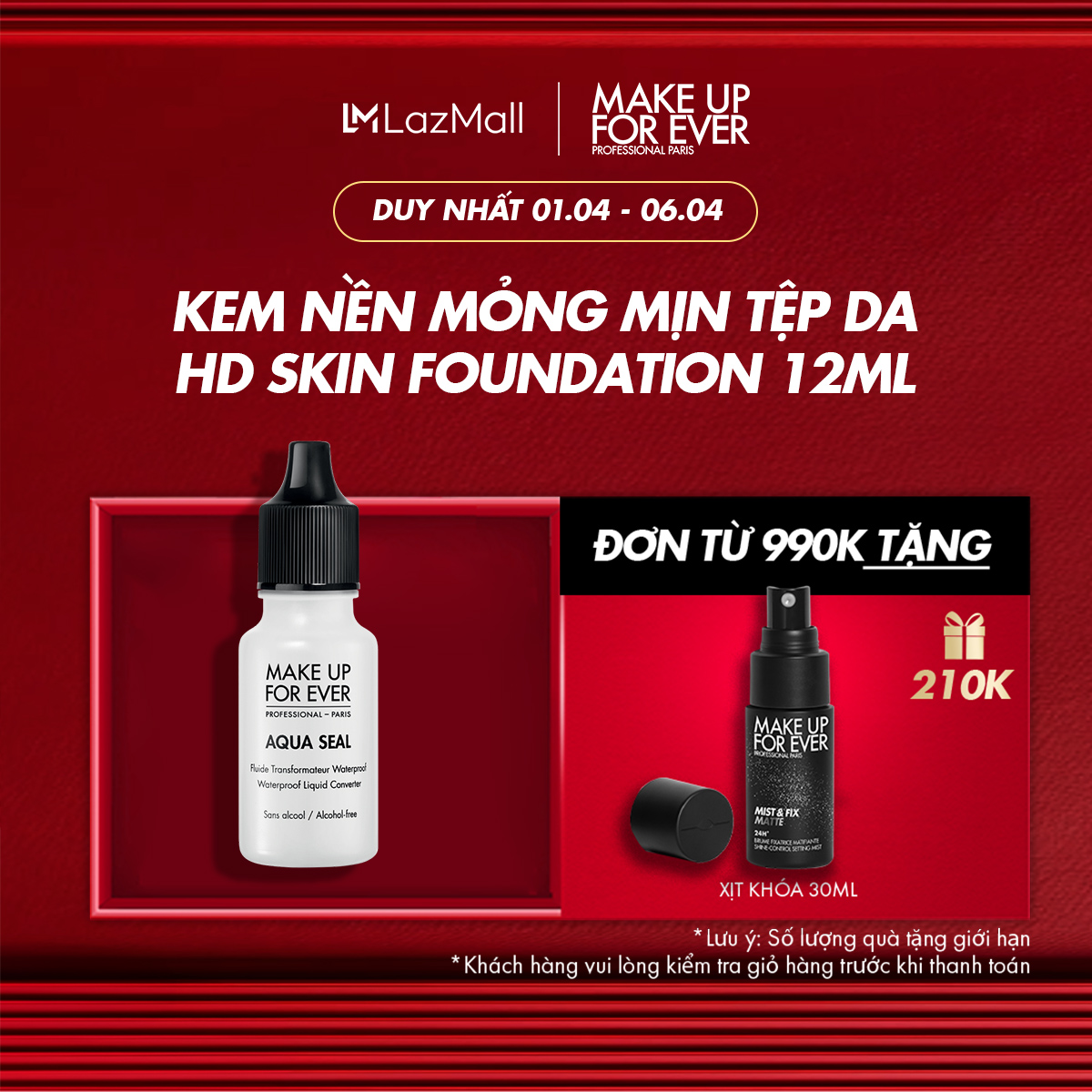 Dung dịch AQUA SEAL làm lì nền, son, phấn 12ml Make Up For Ever