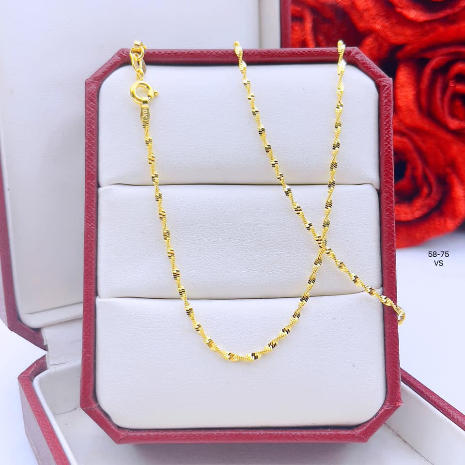 [Hoàn tiền 20%] Dây chuyền vàng tây kiểu xoắn MS58
