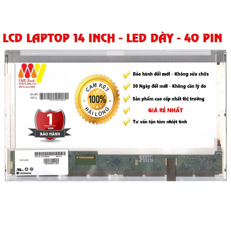 BÁO GIÁ Màn Hình Máy Tính Dell 40 Inch | Shopee Lazada Sendo Tiki mới nhất 36 ★ Màn Hình Laptop 14 Inch LED Dày 40 Pin ThayThế Cho Dell HP Lenovo Toshiba LG Asus ★