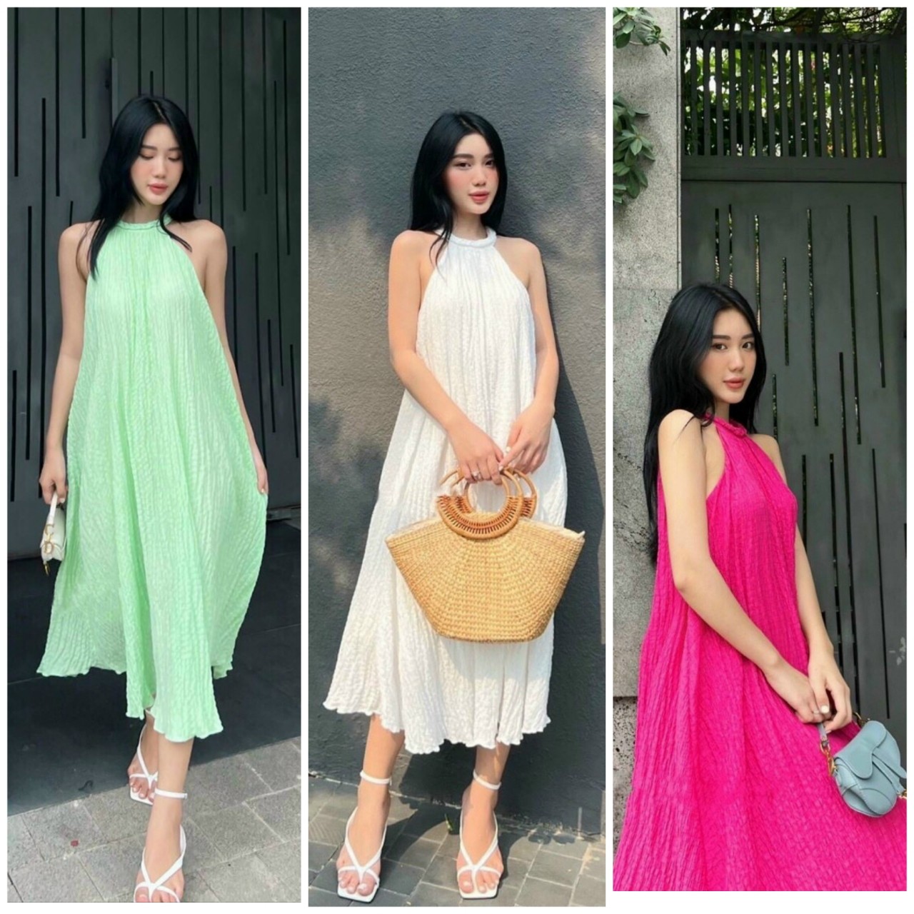 Đầm Yếm Maxi Dạo Phố Chất Xốp Siêu Xinh XB8399